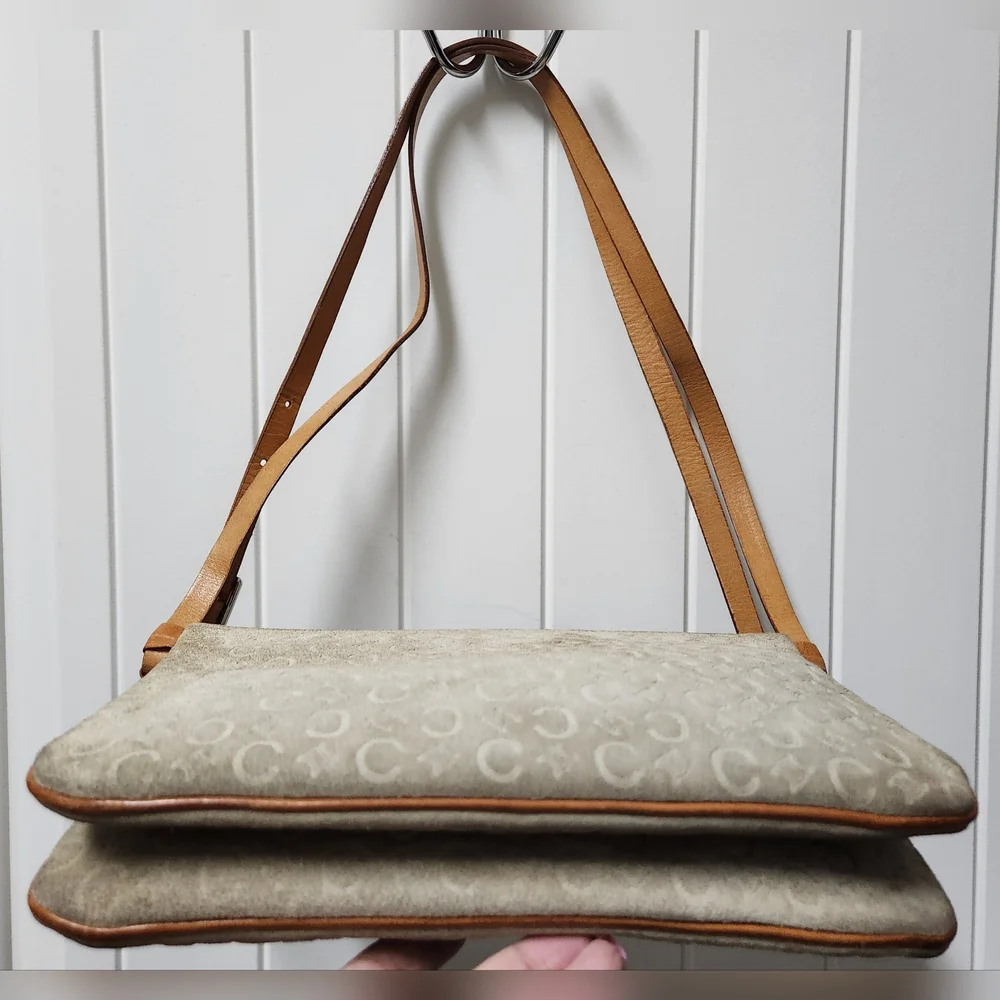 CELINE Macadam C Dual Pouch Suede Shoulder Bag - Picture 7 of 12